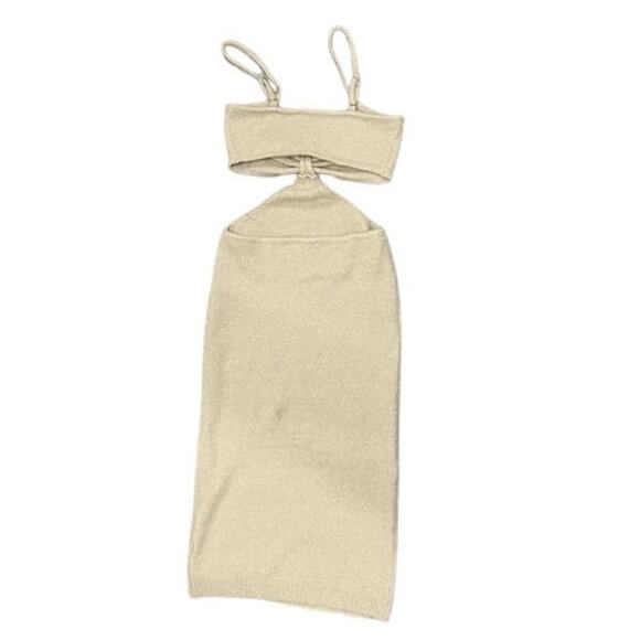 Pink Lily Cutout Bodycon midi crem dress size small - Picture 10 of 13